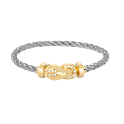 [AW]LARGE 8-FIGURE BUCKLE HALF DIAMOND BRACELET - GOLD