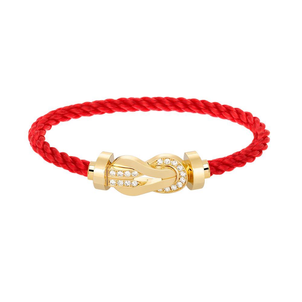 [AW]LARGE 8-FIGURE BUCKLE HALF DIAMOND BRACELET - GOLD