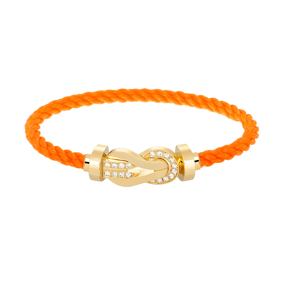 [AW]LARGE 8-FIGURE BUCKLE HALF DIAMOND BRACELET - GOLD