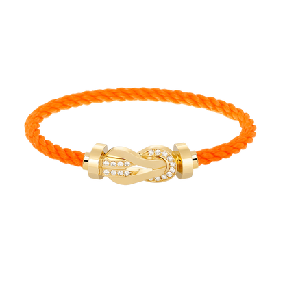 [AW]LARGE 8-FIGURE BUCKLE HALF DIAMOND BRACELET - GOLD