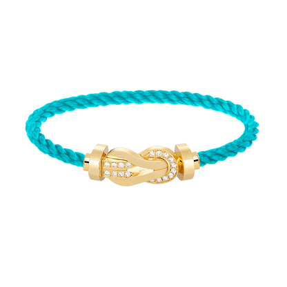 [AW]LARGE 8-FIGURE BUCKLE HALF DIAMOND BRACELET - GOLD