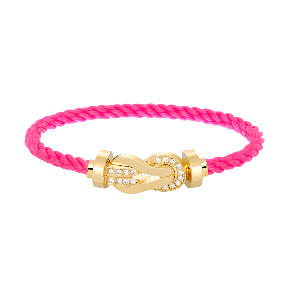 [AW]LARGE 8-FIGURE BUCKLE HALF DIAMOND BRACELET - GOLD