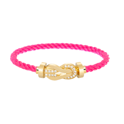 [AW]LARGE 8-FIGURE BUCKLE HALF DIAMOND BRACELET - GOLD