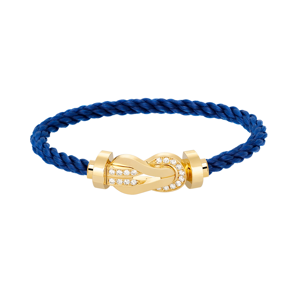 [AW]LARGE 8-FIGURE BUCKLE HALF DIAMOND BRACELET - GOLD