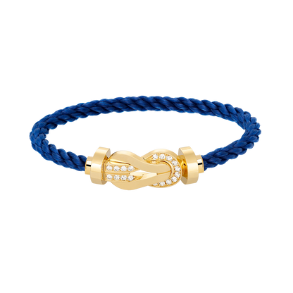 [AW]LARGE 8-FIGURE BUCKLE HALF DIAMOND BRACELET - GOLD