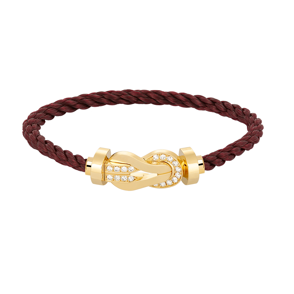 [AW]LARGE 8-FIGURE BUCKLE HALF DIAMOND BRACELET - GOLD