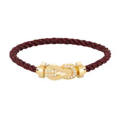 [AW]LARGE 8-FIGURE BUCKLE HALF DIAMOND BRACELET - GOLD