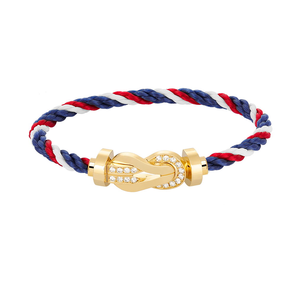 [AW]LARGE 8-FIGURE BUCKLE HALF DIAMOND BRACELET - GOLD