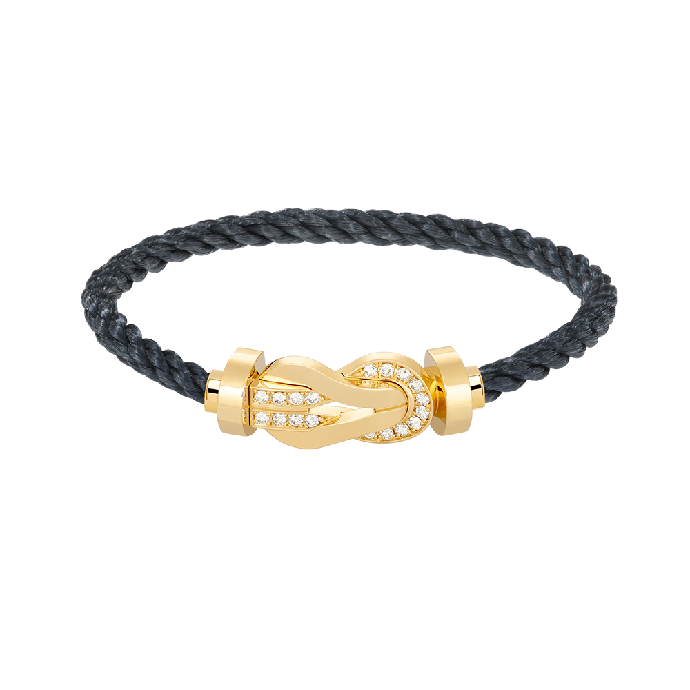 [AW]LARGE 8-FIGURE BUCKLE HALF DIAMOND BRACELET - GOLD