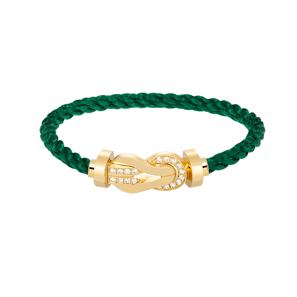 [AW]LARGE 8-FIGURE BUCKLE HALF DIAMOND BRACELET - GOLD