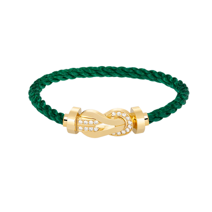 [AW]LARGE 8-FIGURE BUCKLE HALF DIAMOND BRACELET - GOLD