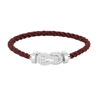 [AW]LARGE 8-FIGURE BUCKLE HALF DIAMOND BRACELET - WHITE GOLD