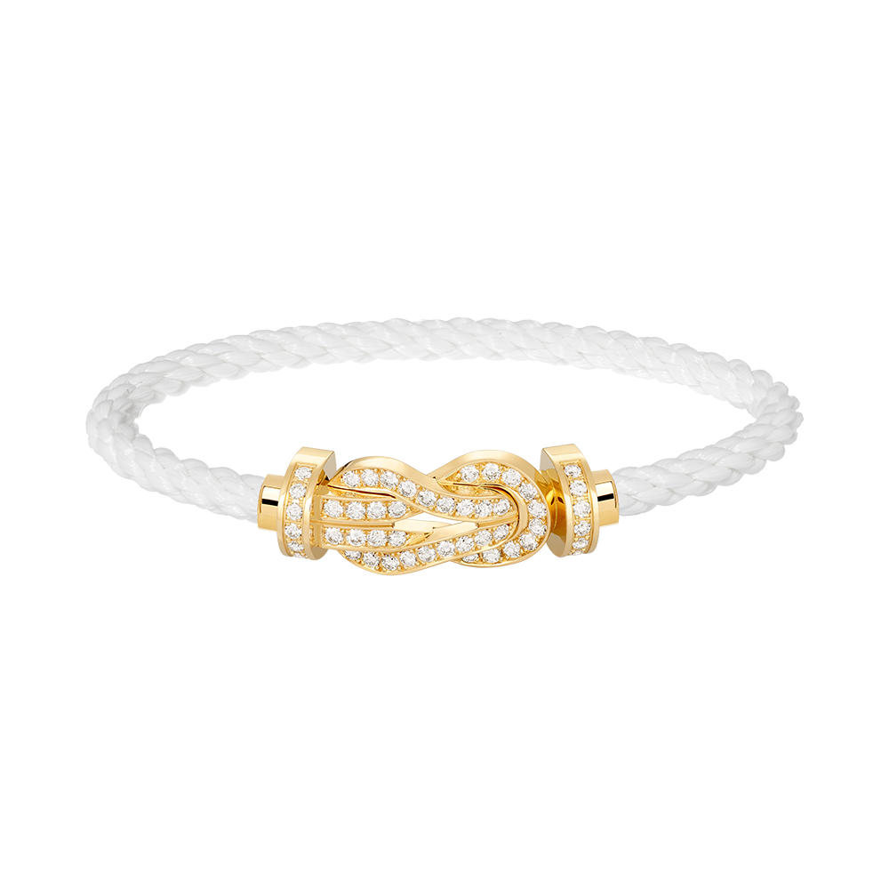 [AW]LARGE 8-FIGURE BUCKLE FULL DIAMOND BRACELET - GOLD