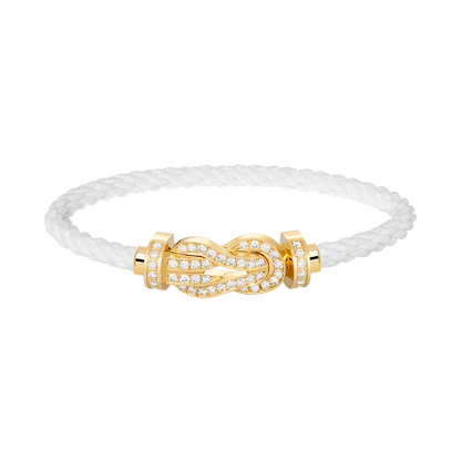 [AW]LARGE 8-FIGURE BUCKLE FULL DIAMOND BRACELET - GOLD