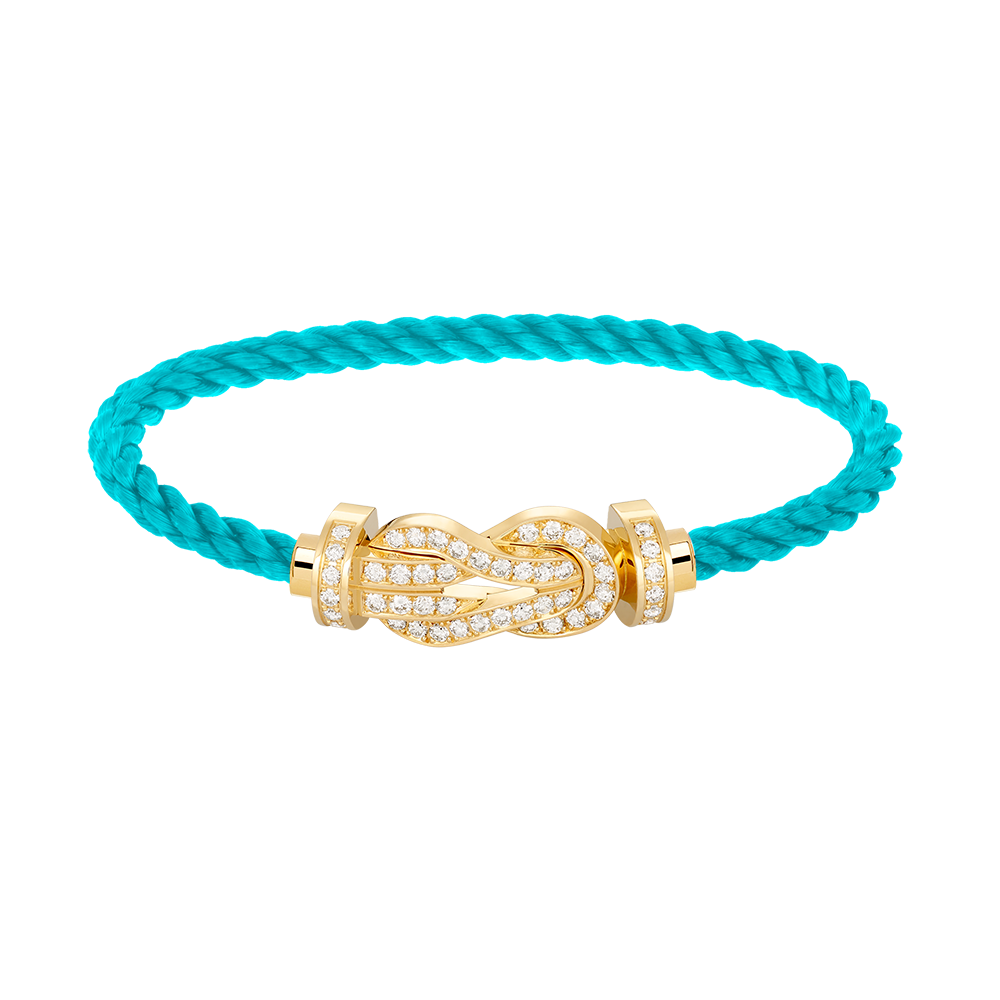[AW]LARGE 8-FIGURE BUCKLE FULL DIAMOND BRACELET - GOLD