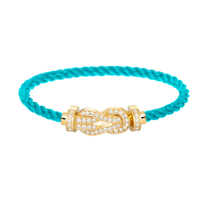 [AW]LARGE 8-FIGURE BUCKLE FULL DIAMOND BRACELET - GOLD