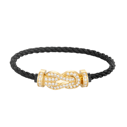 [AW]LARGE 8-FIGURE BUCKLE FULL DIAMOND BRACELET - GOLD