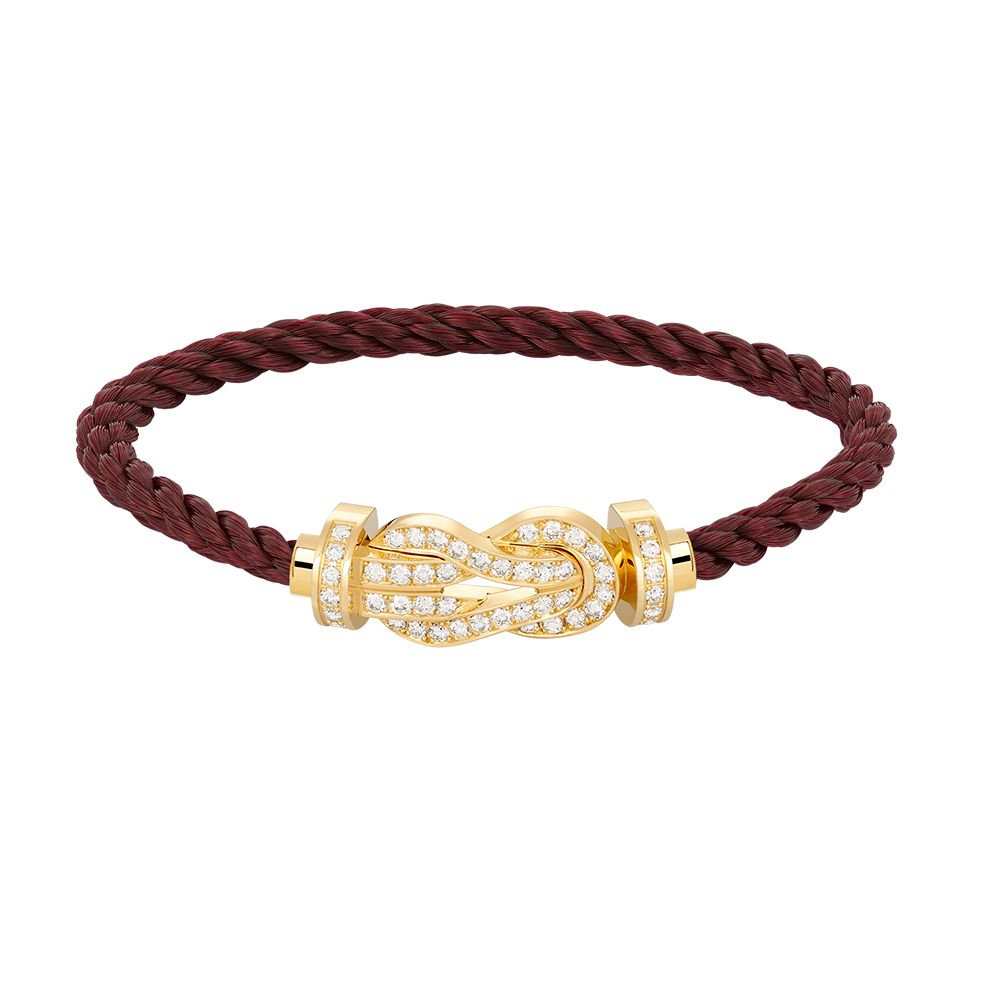 [AW]LARGE 8-FIGURE BUCKLE FULL DIAMOND BRACELET - GOLD