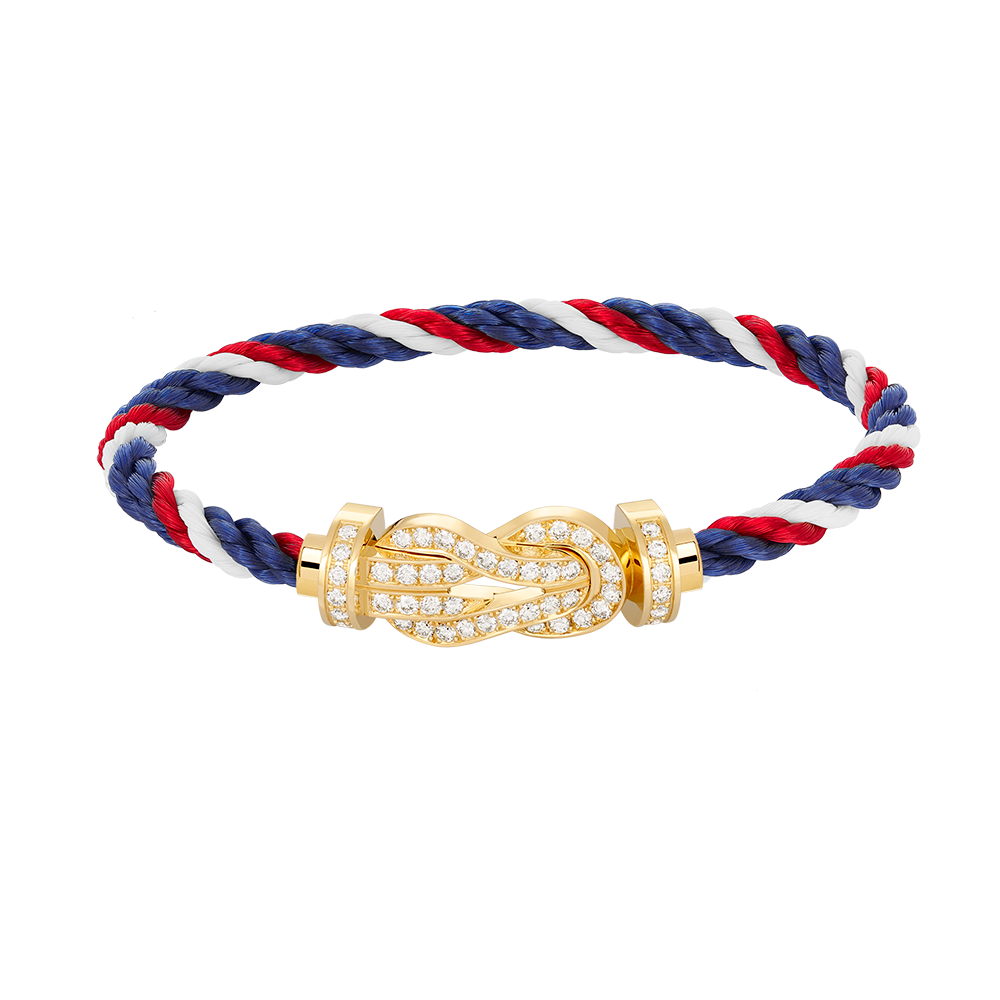 [AW]LARGE 8-FIGURE BUCKLE FULL DIAMOND BRACELET - GOLD