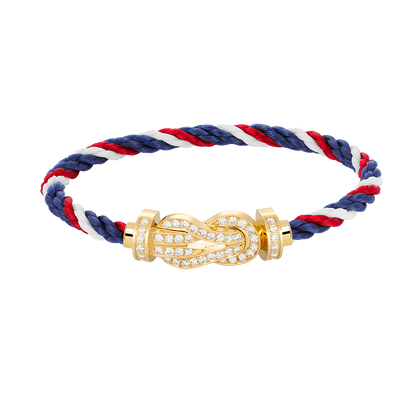 [AW]LARGE 8-FIGURE BUCKLE FULL DIAMOND BRACELET - GOLD