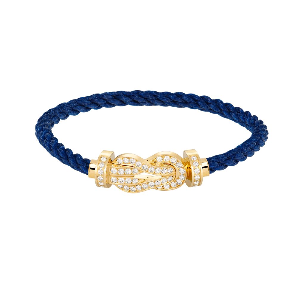 [AW]LARGE 8-FIGURE BUCKLE FULL DIAMOND BRACELET - GOLD