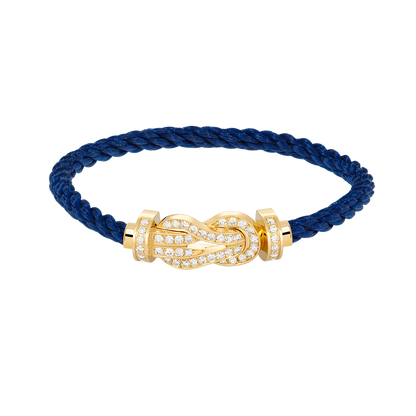 [AW]LARGE 8-FIGURE BUCKLE FULL DIAMOND BRACELET - GOLD