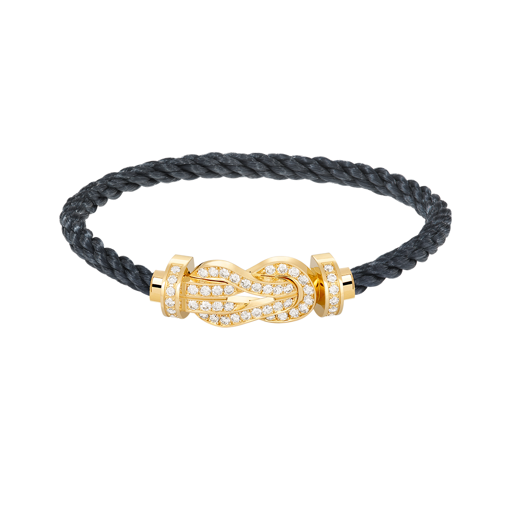 [AW]LARGE 8-FIGURE BUCKLE FULL DIAMOND BRACELET - GOLD