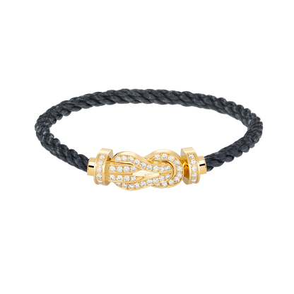 [AW]LARGE 8-FIGURE BUCKLE FULL DIAMOND BRACELET - GOLD