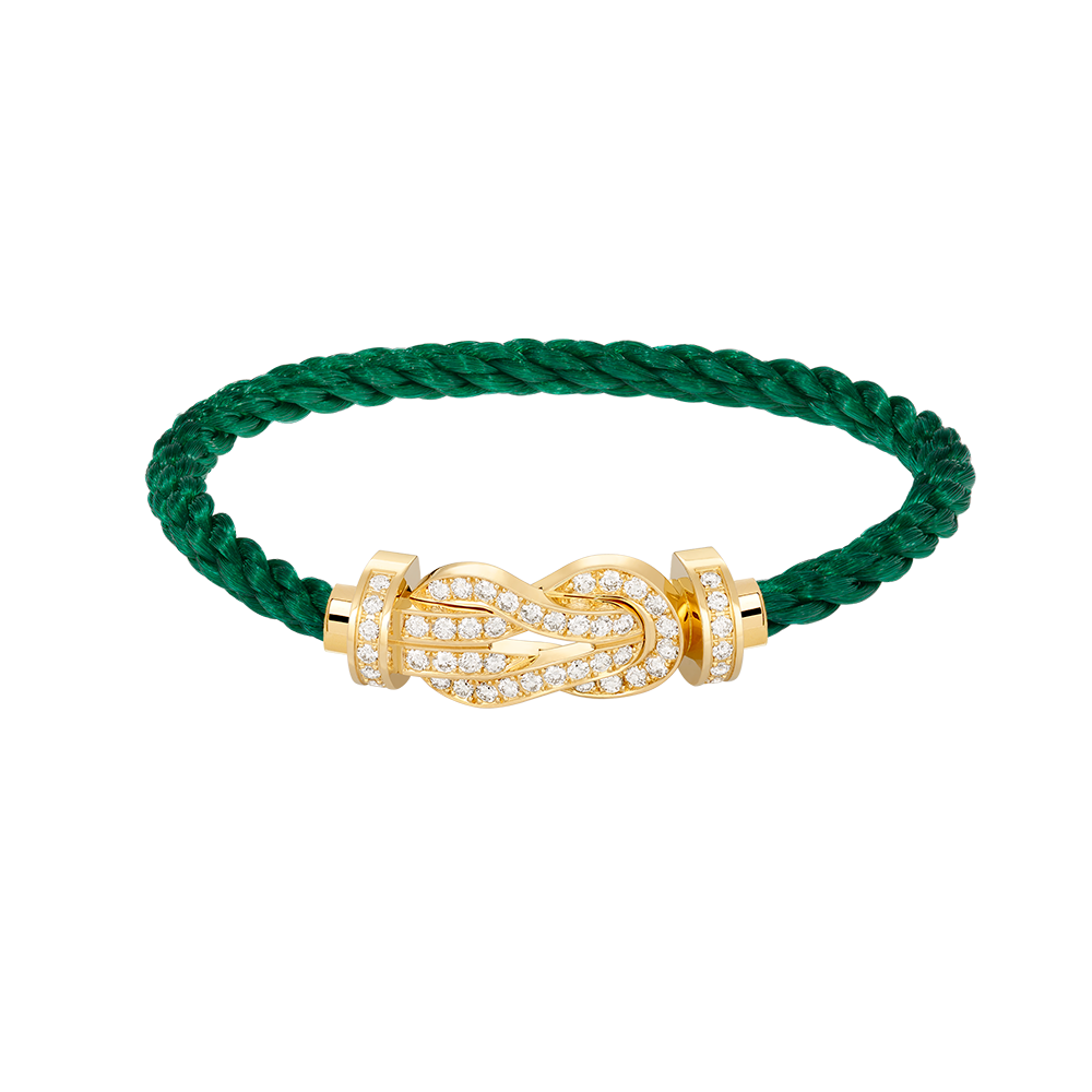 [AW]LARGE 8-FIGURE BUCKLE FULL DIAMOND BRACELET - GOLD