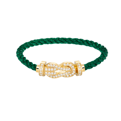 [AW]LARGE 8-FIGURE BUCKLE FULL DIAMOND BRACELET - GOLD