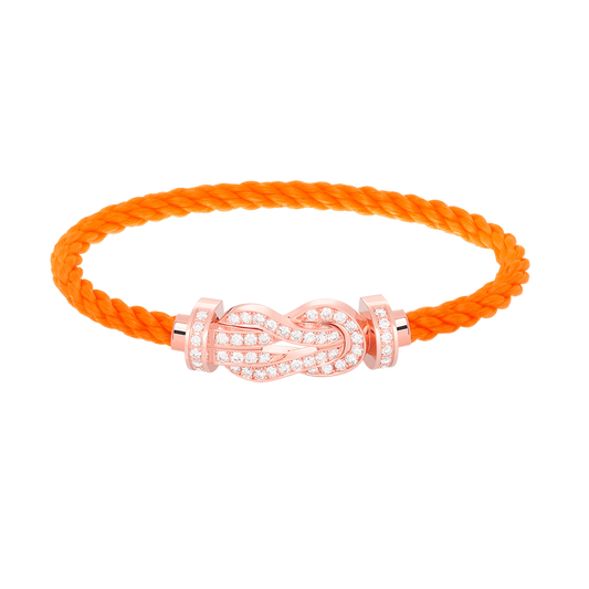 [AW]LARGE 8-FIGURE BUCKLE FULL DIAMOND BRACELET - ROSE GOLD