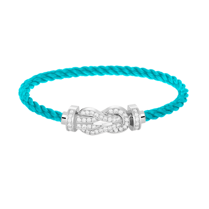 [AW]LARGE 8-FIGURE BUCKLE FULL DIAMOND BRACELET -WHITE GOLD