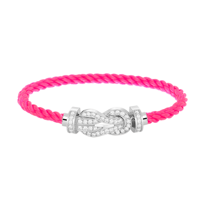 [AW]LARGE 8-FIGURE BUCKLE FULL DIAMOND BRACELET -WHITE GOLD