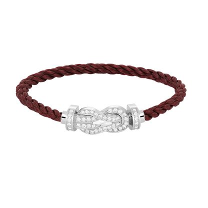 [AW]LARGE 8-FIGURE BUCKLE FULL DIAMOND BRACELET -WHITE GOLD