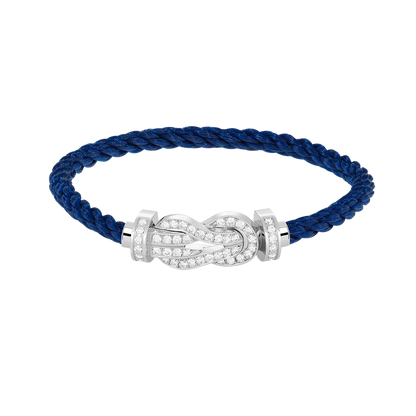 [AW]LARGE 8-FIGURE BUCKLE FULL DIAMOND BRACELET -WHITE GOLD