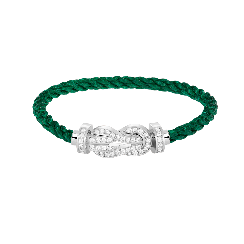 [AW]LARGE 8-FIGURE BUCKLE FULL DIAMOND BRACELET -WHITE GOLD