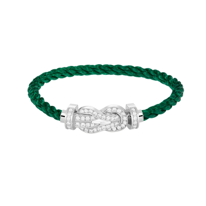 [AW]LARGE 8-FIGURE BUCKLE FULL DIAMOND BRACELET -WHITE GOLD