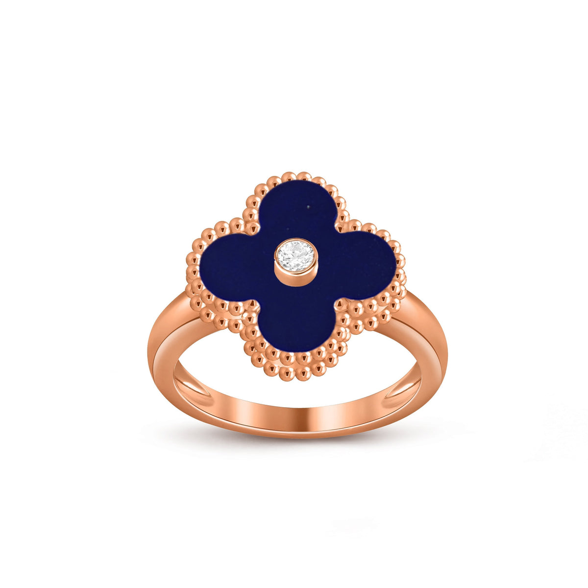 [AW]LUCKY CLOVER DIAMOND-ACCENT ROSE GOLD RING COLLECTION