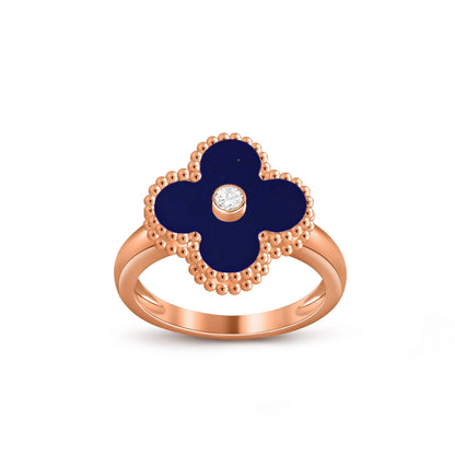[AW]LUCKY CLOVER DIAMOND-ACCENT ROSE GOLD RING COLLECTION