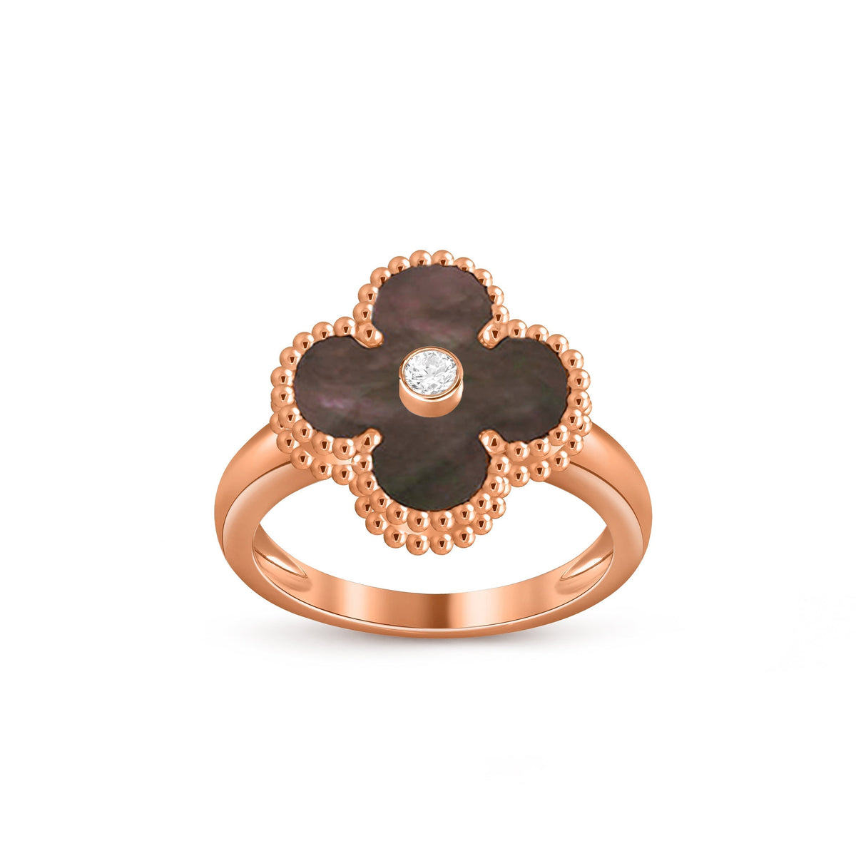 [AW]LUCKY CLOVER DIAMOND-ACCENT ROSE GOLD RING COLLECTION