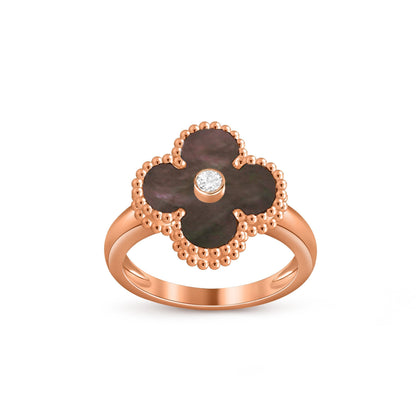 [AW]LUCKY CLOVER DIAMOND-ACCENT ROSE GOLD RING COLLECTION