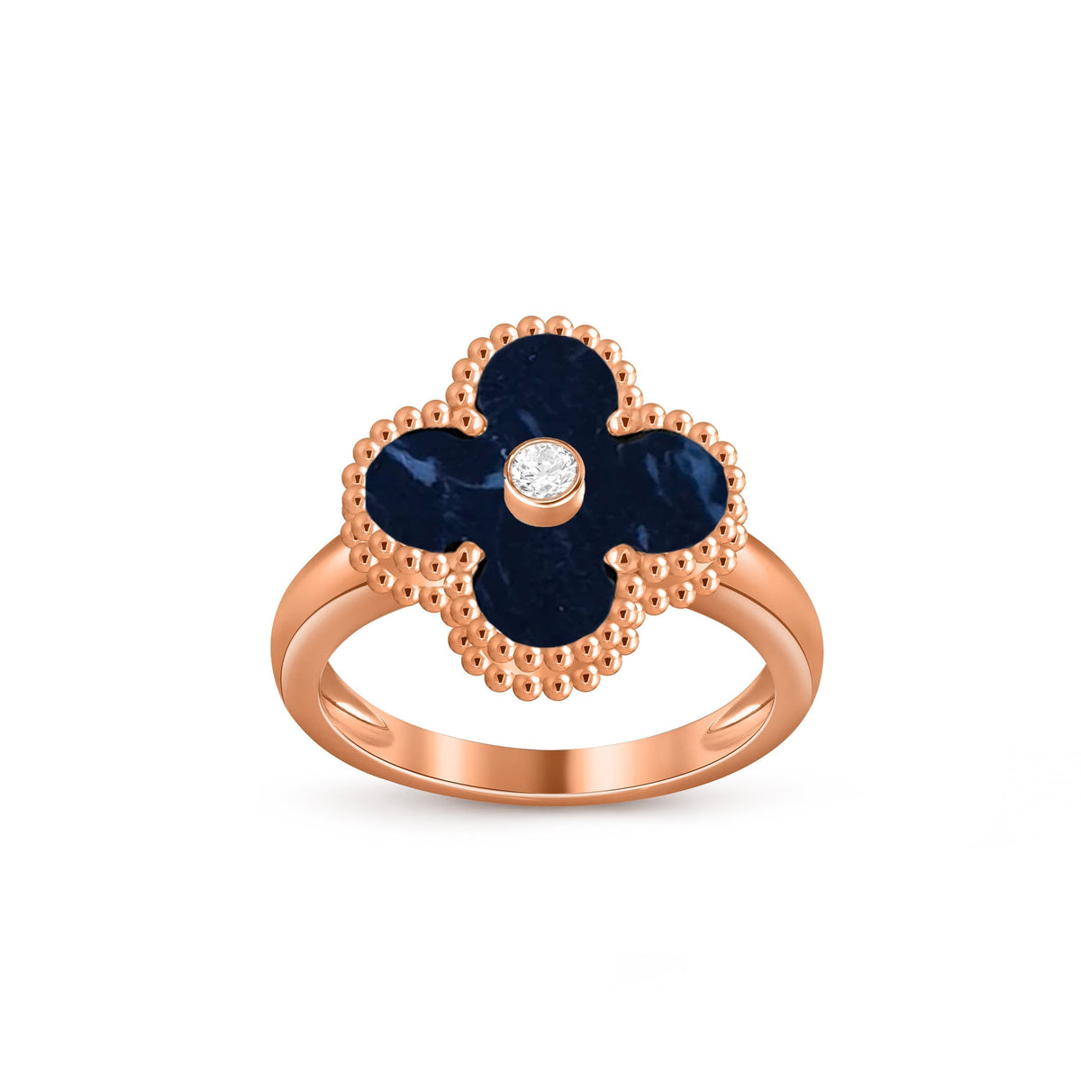 [AW]LUCKY CLOVER DIAMOND-ACCENT ROSE GOLD RING COLLECTION