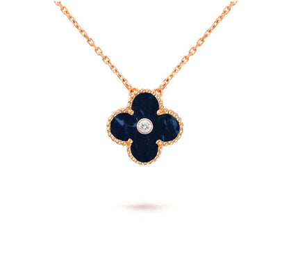 [AW]15MM CLOVER FLOWER DIAMOND PENDANT NECKLACE COLLECTION