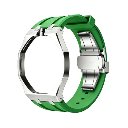 [AW]OAK POP GREEN STEEL SILICONE STRAP
