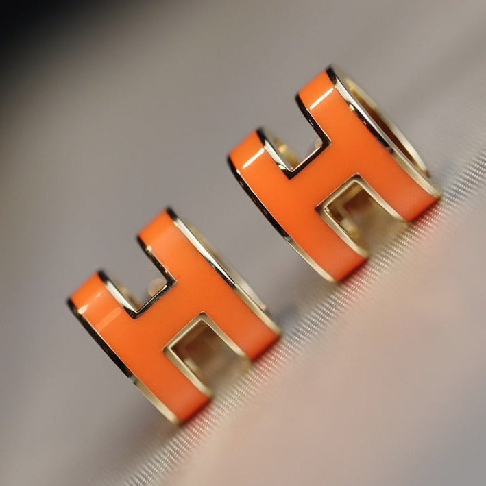 [AW]MINI POP H EARRINGS ORANGE