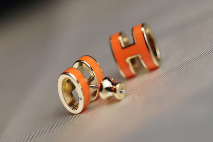 [AW]MINI POP H EARRINGS ORANGE