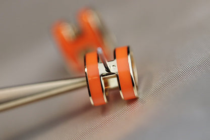 [AW]MINI POP H EARRINGS ORANGE