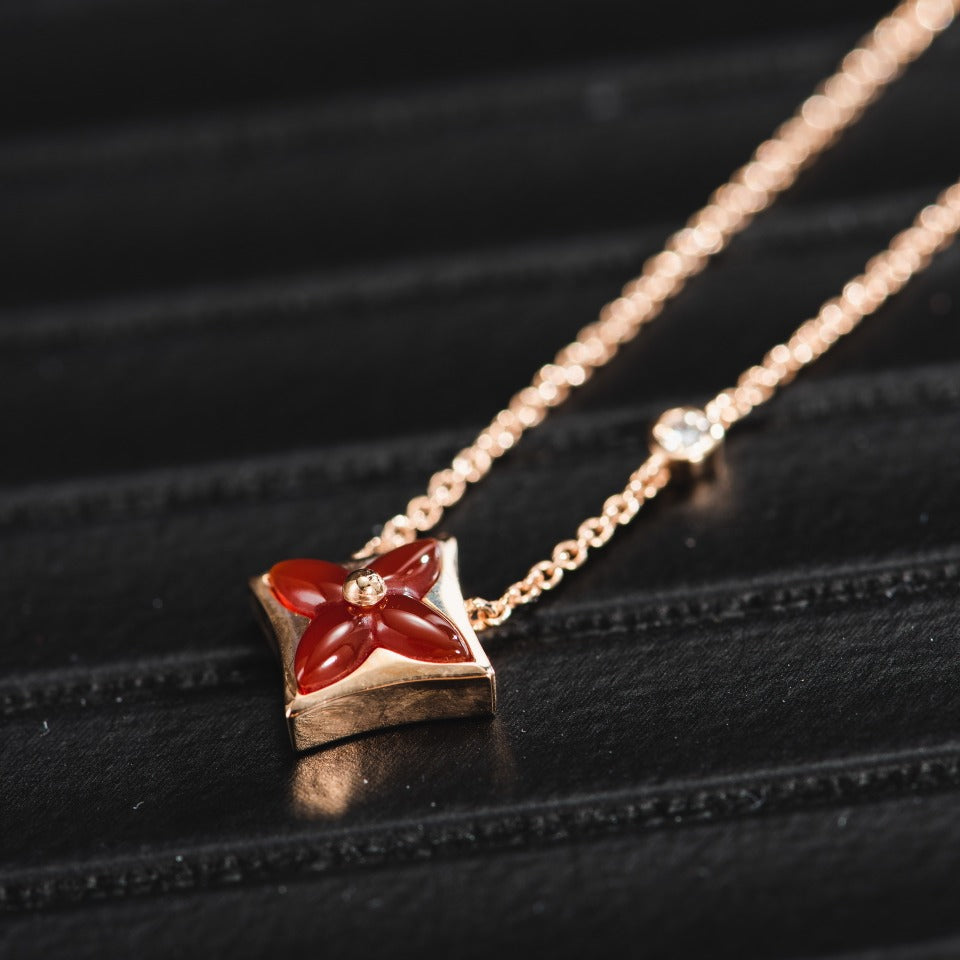 [AW]STAR NECKLACE ROSE GOLD 1 DIAMOND