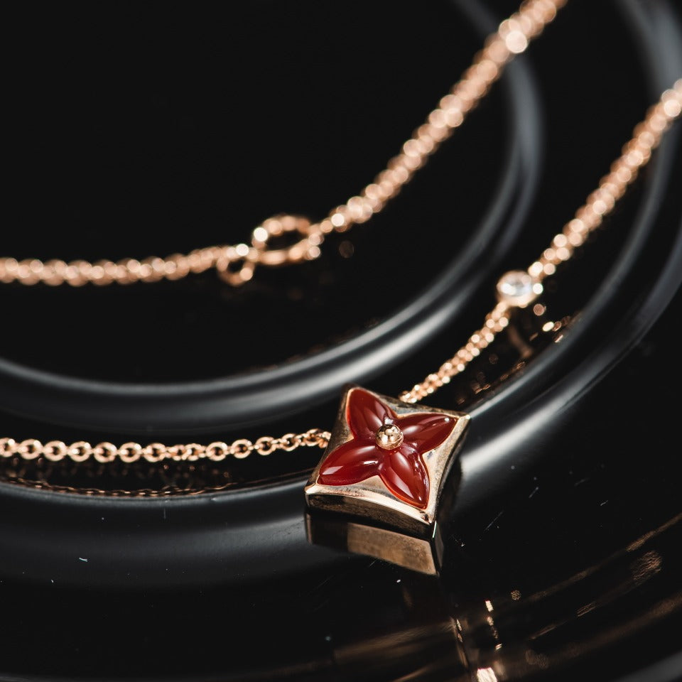 [AW]STAR NECKLACE ROSE GOLD 1 DIAMOND