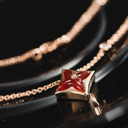 [AW]STAR NECKLACE ROSE GOLD 1 DIAMOND